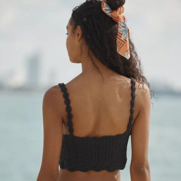 Brand New Mahila V-Neck Crochet Crop Top by Anthropologie - Picture 2 of 5